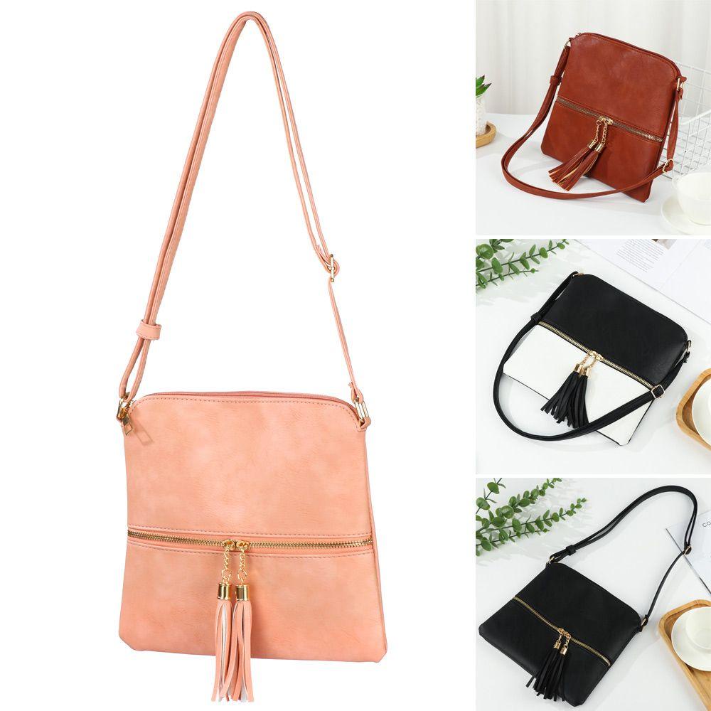 UUMIR Túi Xách Dây Kéo Trước Phối Tua Rua