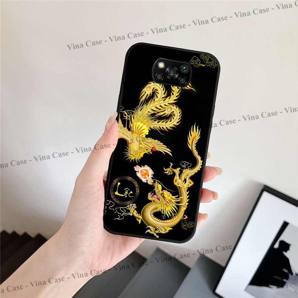 Ốp lưng kính in cho Xiaomi Poco X3 NFC/X3 Pro - Poco M3/Redmi 9T - Note 10 4G/5G - Note 11 4G/5G hình Rồng Vàng Tài Lộc.