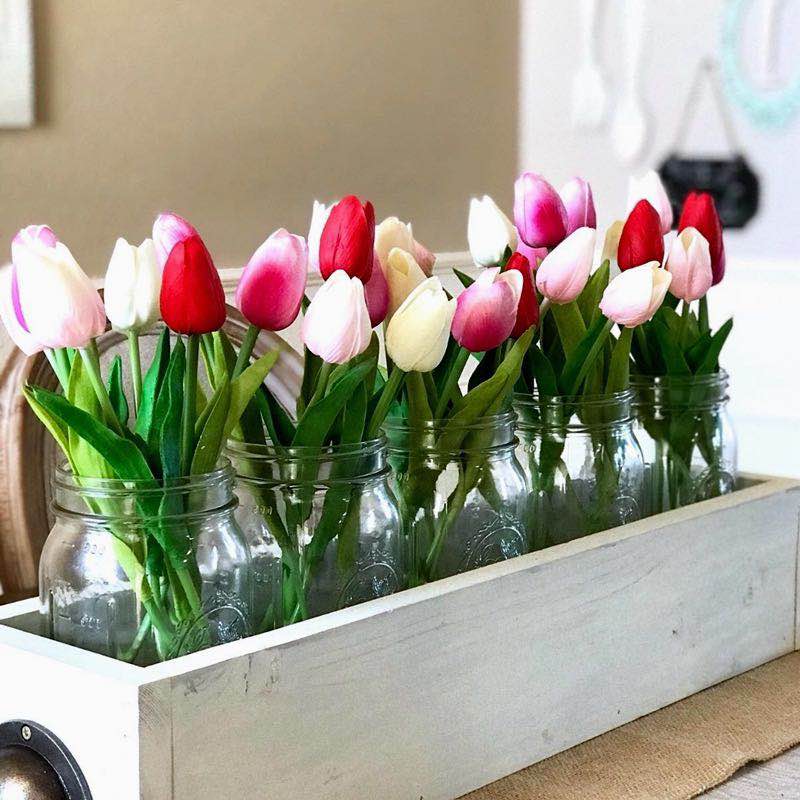 Bó Hoa Tulip Nhân Tạo Trang Trí Tiệc Cưới