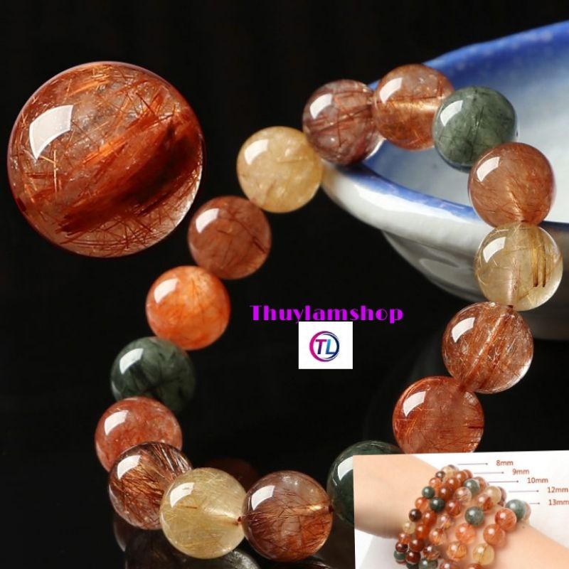 Vòng tay TA tóc tam tài may mắn có nhiều size bao kiểm định