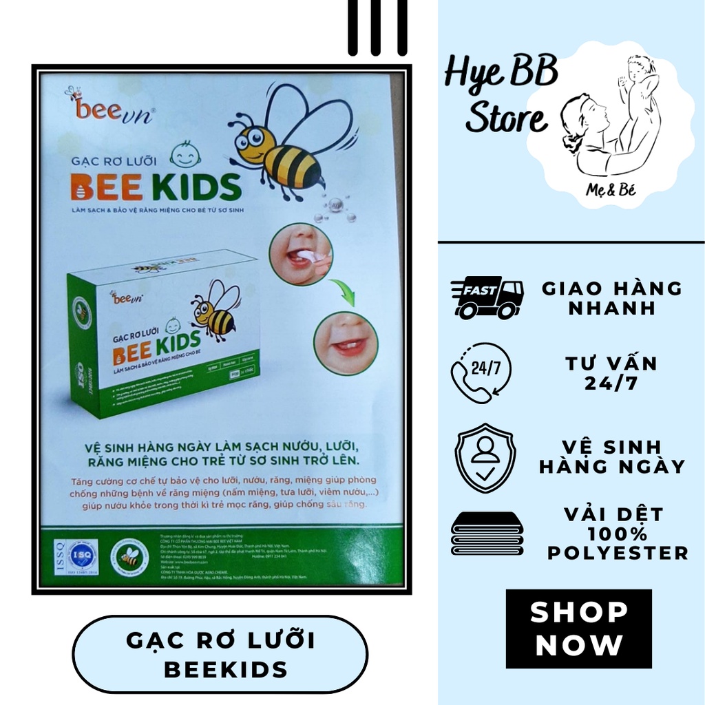 Gạc rơ lưỡi đóng túi Bee Kids