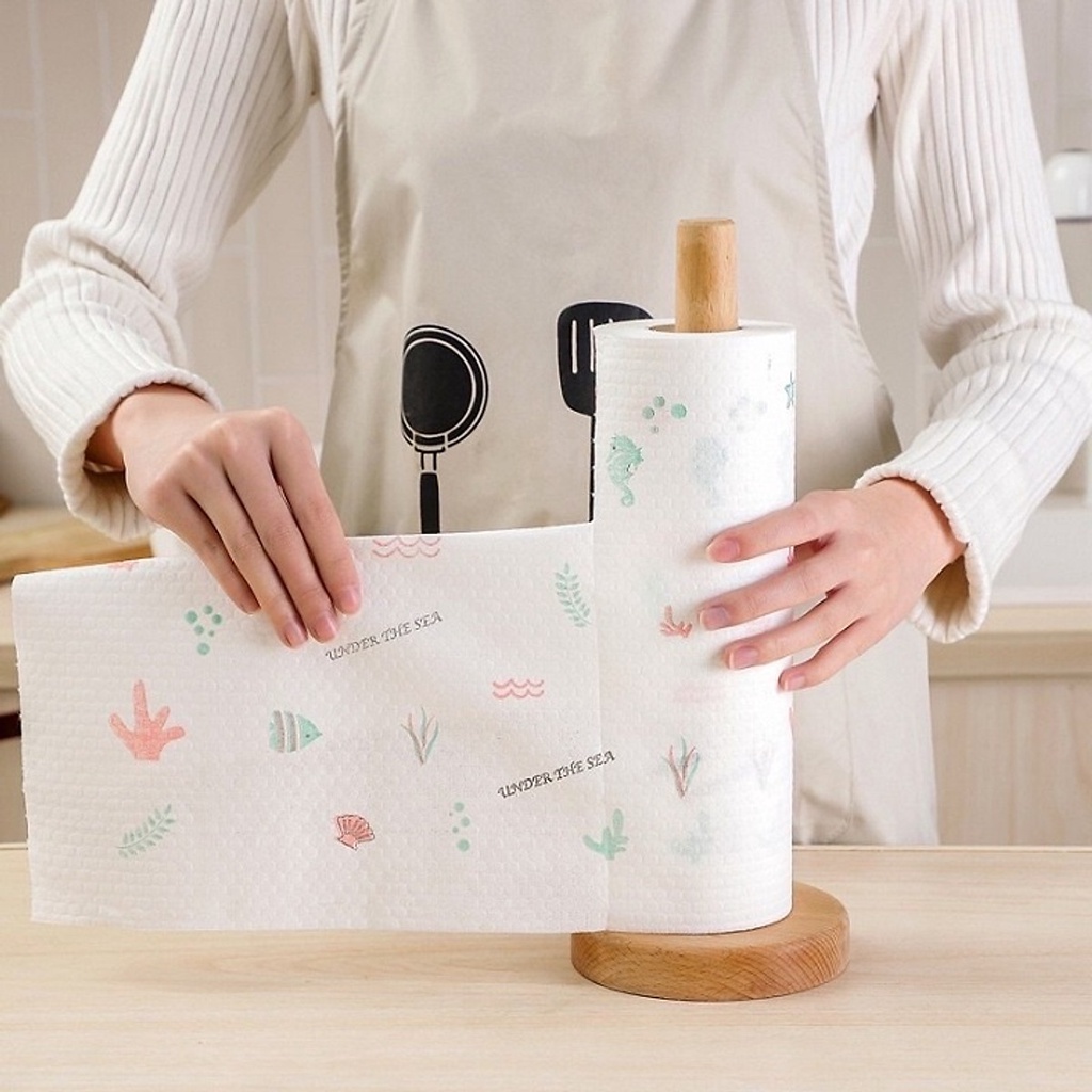 Giấy Lau Đa Năng - Khăn Lau Bếp, Lau Tay, làm từ vải không dệt cực an toàn, SIÊU THẤM, SIÊU DAI, chiều dài cuộn 20cm