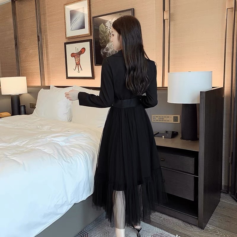 Đầm vest đen dài siêu sang size M