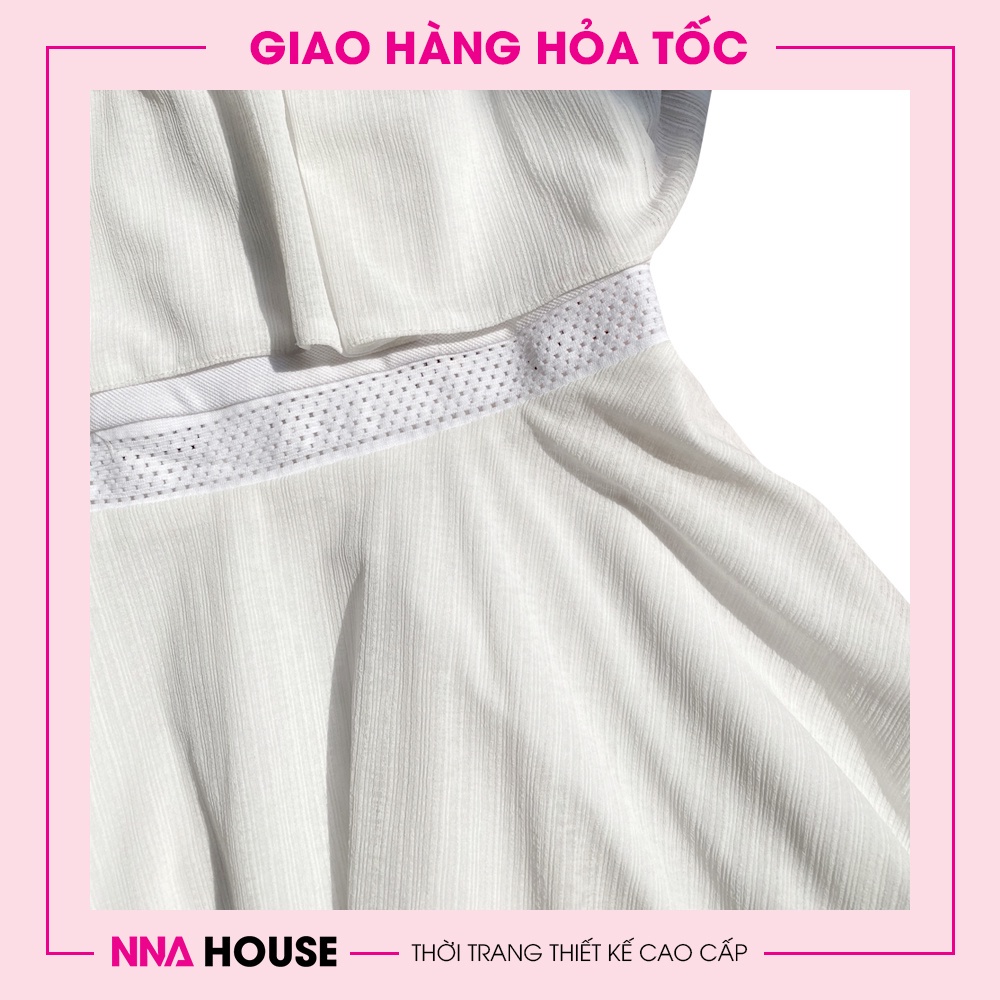 Váy đầm trễ vai dài tay dáng xòe - Đầm thiết kế dự tiệc trắng 2 lớp dài tay tiểu thư lịch lãm NNAHOUSE Mã NA219 | BigBuy360 - bigbuy360.vn