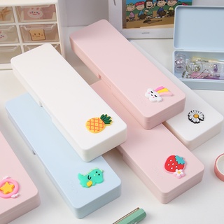 Hộp bút nhựa trơn, hộp đựng bút học sinh hoạt hình cute