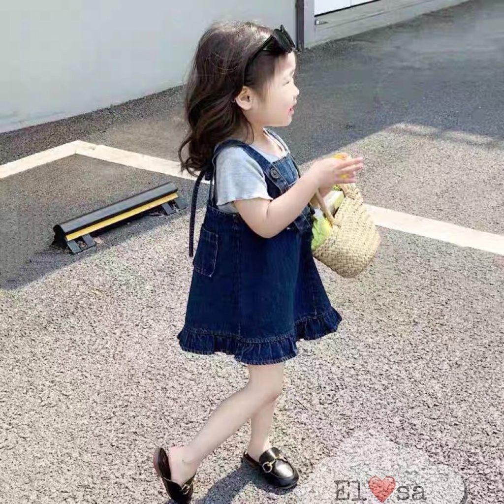 Váy bé gái - Set yếm bò và áo thun cao cấp 2022 cho bé gái 1-5 Tuổi