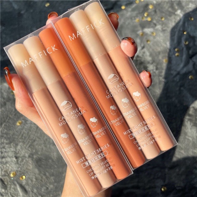 Set 3 son kem lì MAFFICK mịn lì Chestnut Velvet Lip Mud Gift Set MAFI18 | Thế Giới Skin Care