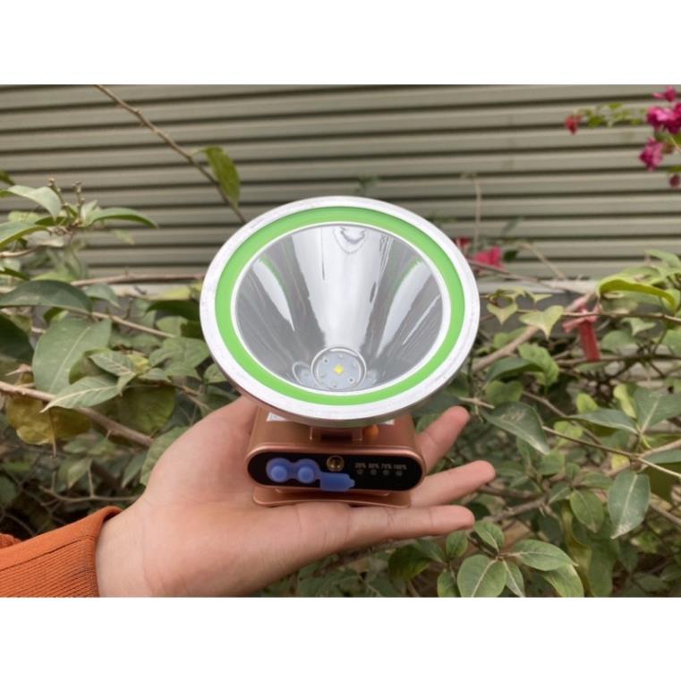 Đèn pin đội đầu siêu sáng, đèn đeo đầu Mango 4 có 2 công tắc phản quang, báo pin chóa lớn 10cm