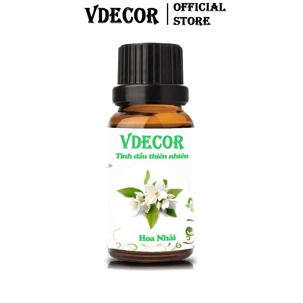 Tinh Dầu Hoa Nhài VDECOR Nguyên Chất 100% Từ Thiên Nhiên (10ml)