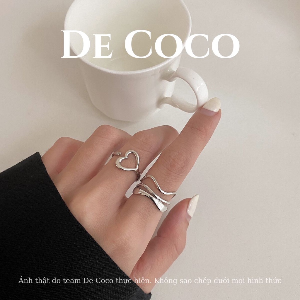 Nhẫn nữ De Coco Zelda hình trái tim uốn lượn