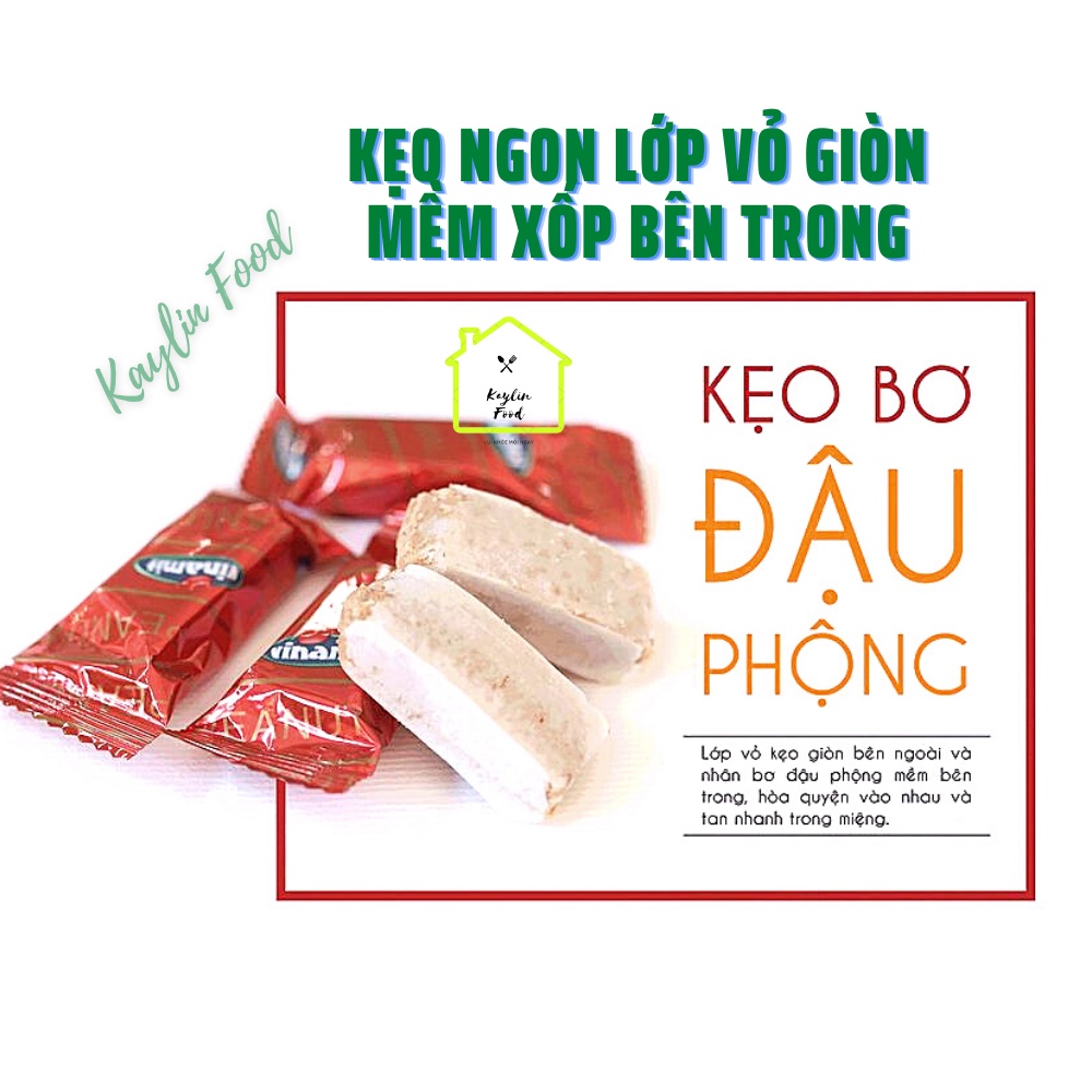 Kẹo bơ đậu phộng Vinamit 500g bơ đậu phộng mềm xốp Date 12/2022