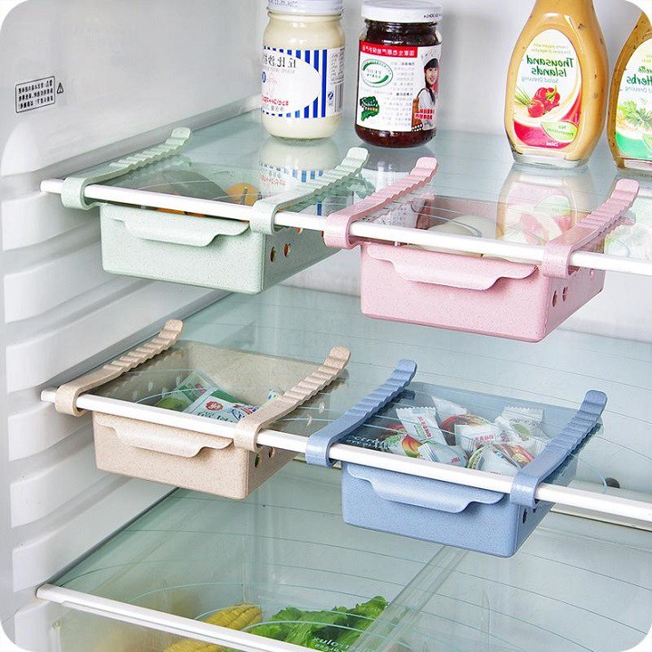 Khay đựng đồ kẹp tủ lạnh thông minh bằng nhựa an toàn