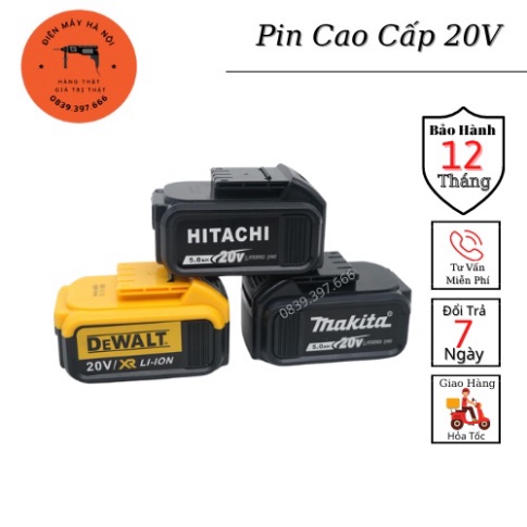 Pin Máy Siết Bulong, Máy Khoan Pin DeWalt - HITACHI - MAKITA 10CELL Hàng Cao Cấp Pin Tốt