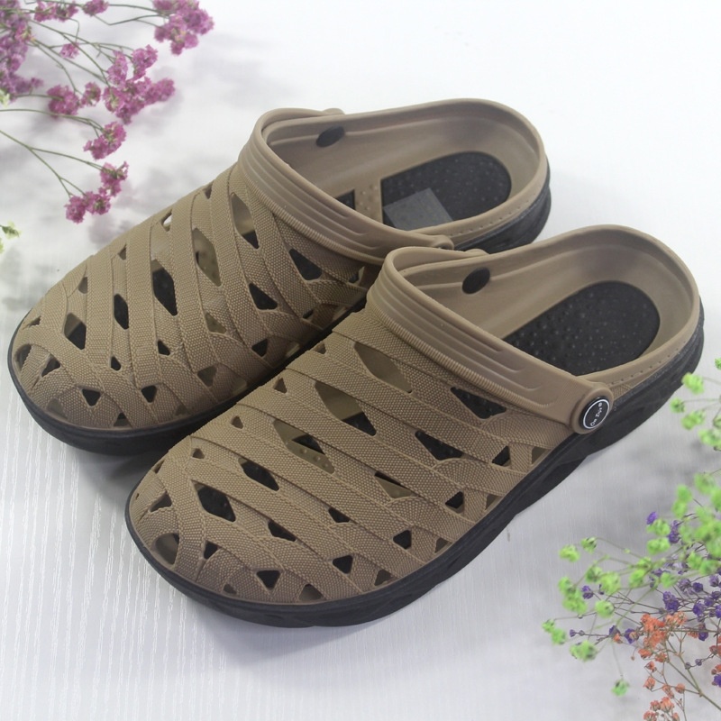 Dép Sandal Bít Mũi Bằng Cao Su silicone Thoáng Khí Đa Năng Cho Nam