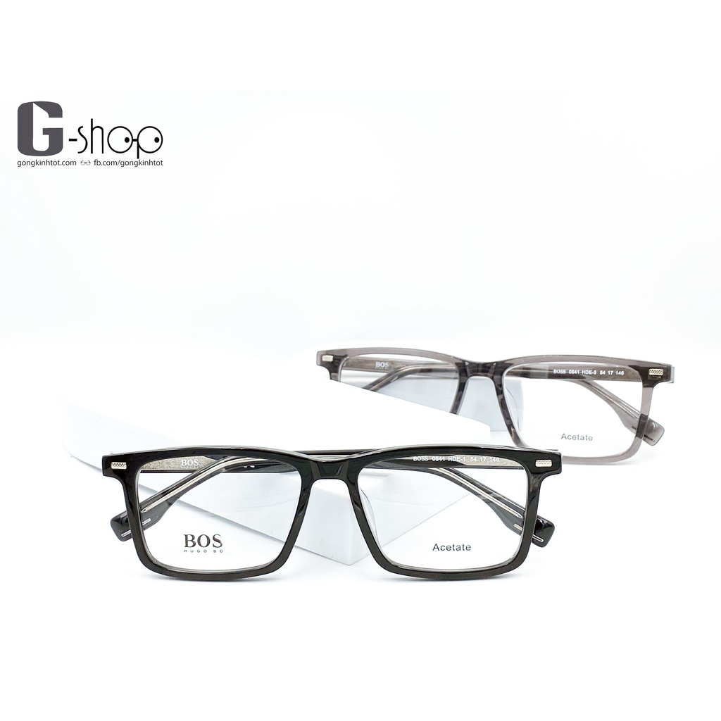 Gọng kính cận loạn chữ nhật nhựa acetate 𝗕𝗼𝘀 𝟬𝟴𝟰𝟭