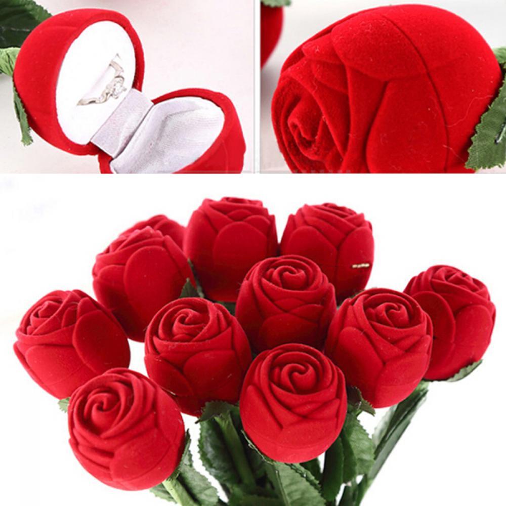 SUSANS Hộp Đựng Nhẫn / Khuyên Tai Hình Hoa Hồng