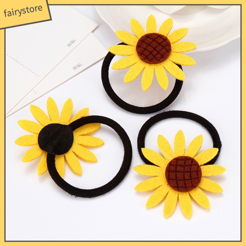 Set 5 dây cột tóc hình hoa hướng dương xinh xắn cho nữ