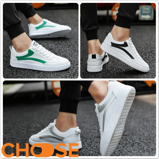 Giày Nam Bata Trắng Phối Hình V Màu Phong Cách Choose G2612 | BigBuy360 - bigbuy360.vn