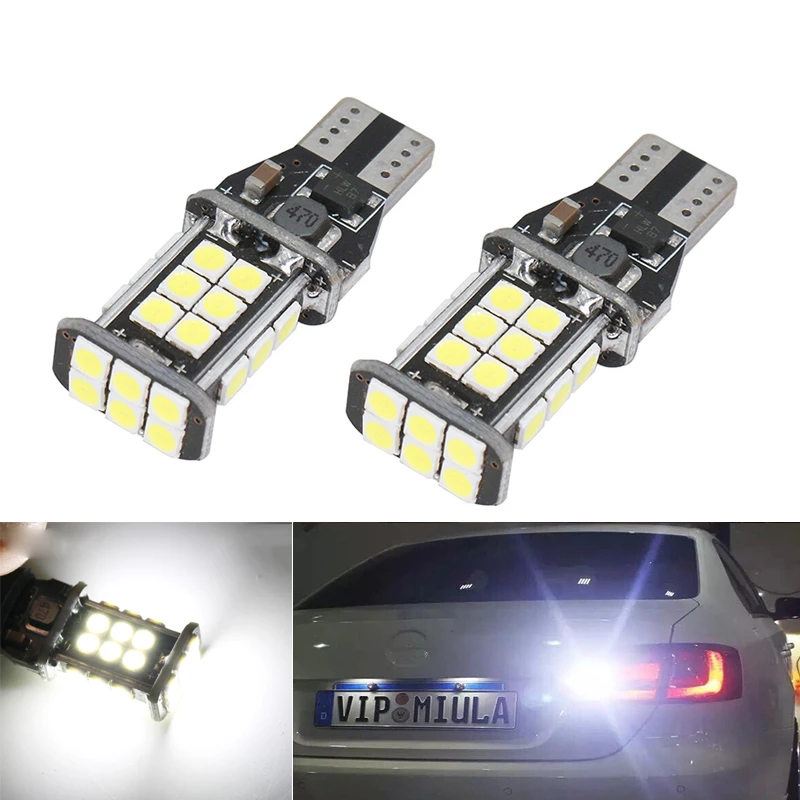 Set 2 Đèn Led T15 3030 Smd Ánh Sáng Trắng Dành Cho Ô Tô