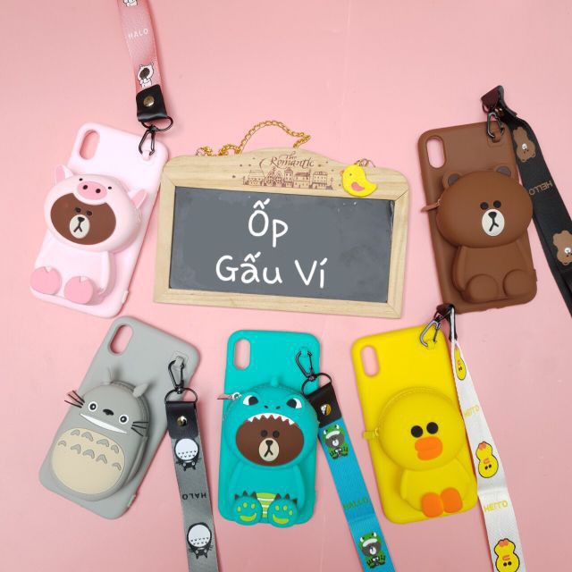 Ốp lưng Gấu Ví Cute iPHONE 6 /7 /8 PLUS / SAMSUNG A10 / M10 /A20 /A30 / A50 /A70 /J7 PRIME / PRO / OPPO F11