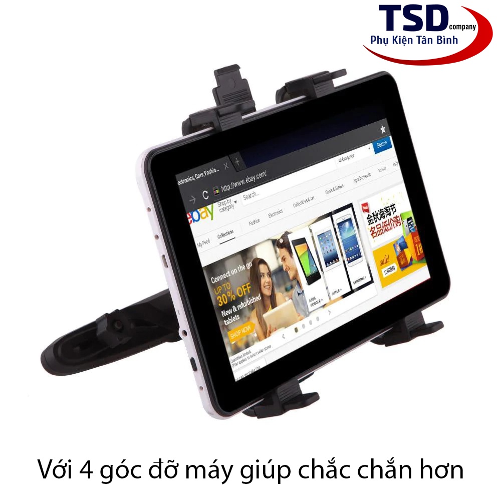 Giá Đỡ iPad , Máy Tính Bảng Kẹp Ghế Sau Trên Xe Hơi Cao Cấp Xoay 360 Độ