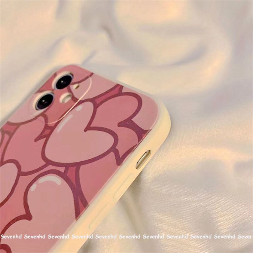 Ốp Điện Thoại Màu Hồng Họa Tiết Trái Tim Cho iPhone 14 13 12 11 Pro Max SE2020 X XR Xs Max 7 8 6 6s Plus