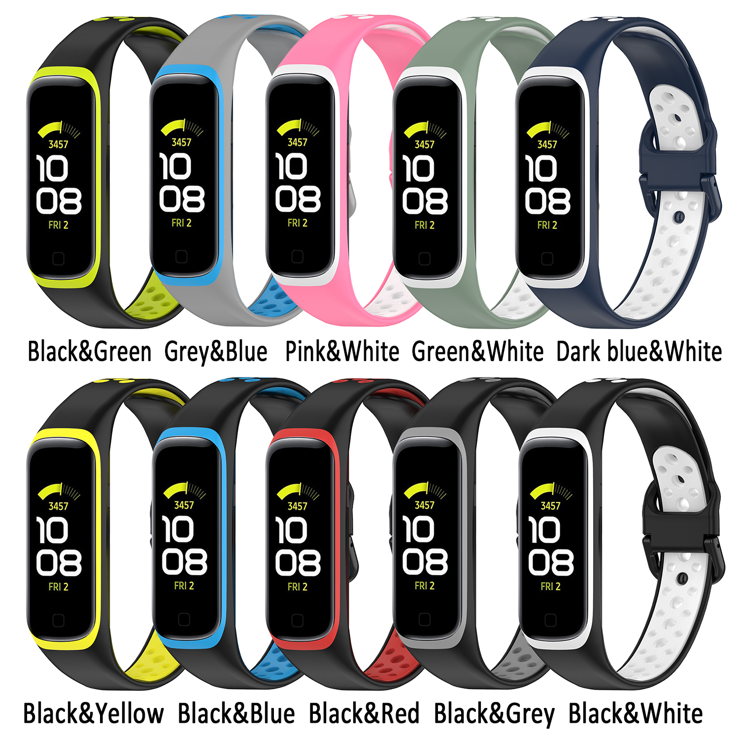 Dây đeo silicone thay thế màu trơn thời trang cho đồng hồ thông minh Samsung Galaxy Fit 2 SM-R220