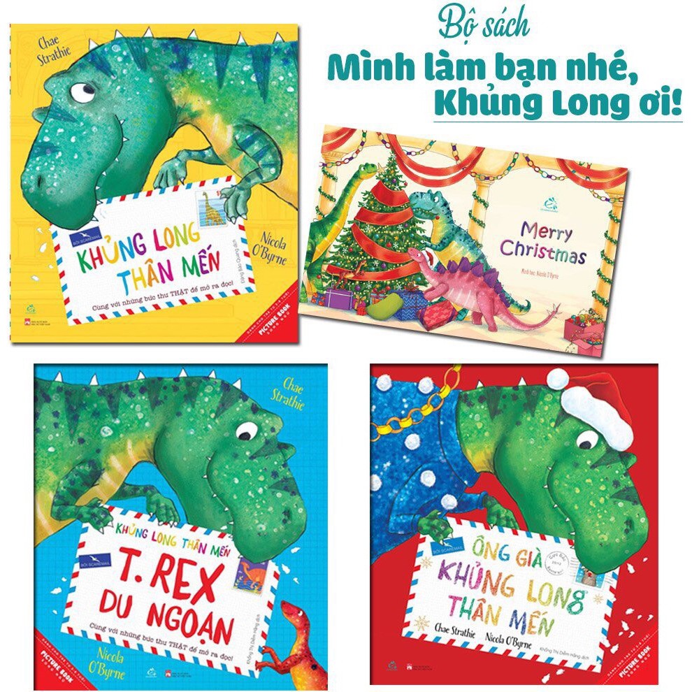 Sách - Combo Minh làm bạn nhé, Khủng Long ơi (tặng sticker, postcard)