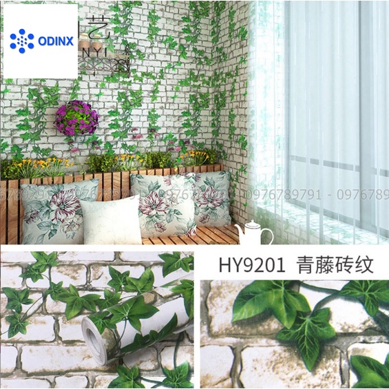 Giấy Dán Tường Giả Gạch 3d Có Keo Sẵn, Decal Dán Tường Giả Gạch 10m Cho Phòng Ngủ ODINX