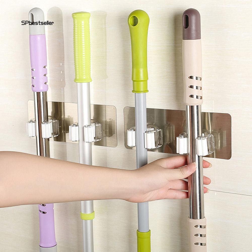 Giá Đỡ Chổi Và Cây Lau Nhà Gắn Tường Tiện Lợi