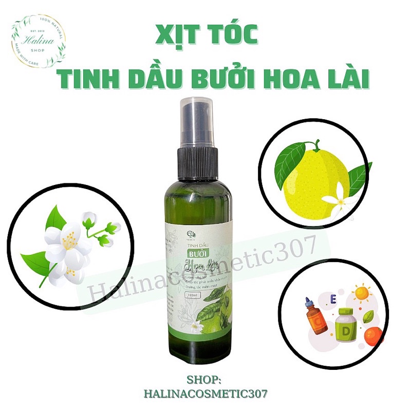 Xịt dưỡng tóc tinh dầu bưởi hoa lài kích thích mọc tóc và ngăn ngừa gãy rụng hiệu quả 100ml