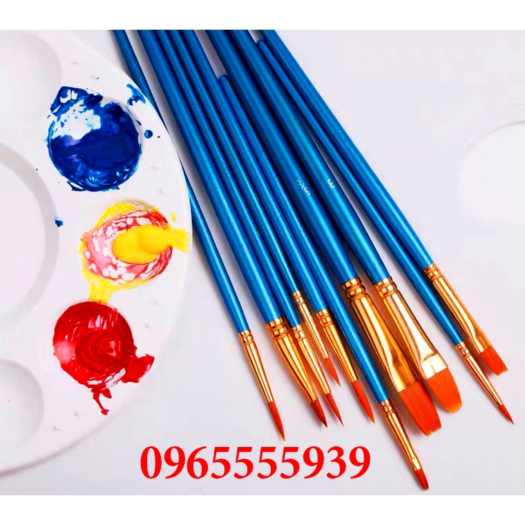 Combo 10 cọ vẽ tranh sơn dầu nét cực nhỏ