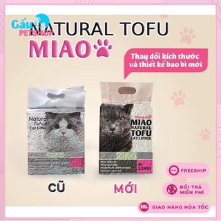 Cát vệ sinh mèo đậu nành Miao Natural Tofu túi 6L - Thùng 8 túi