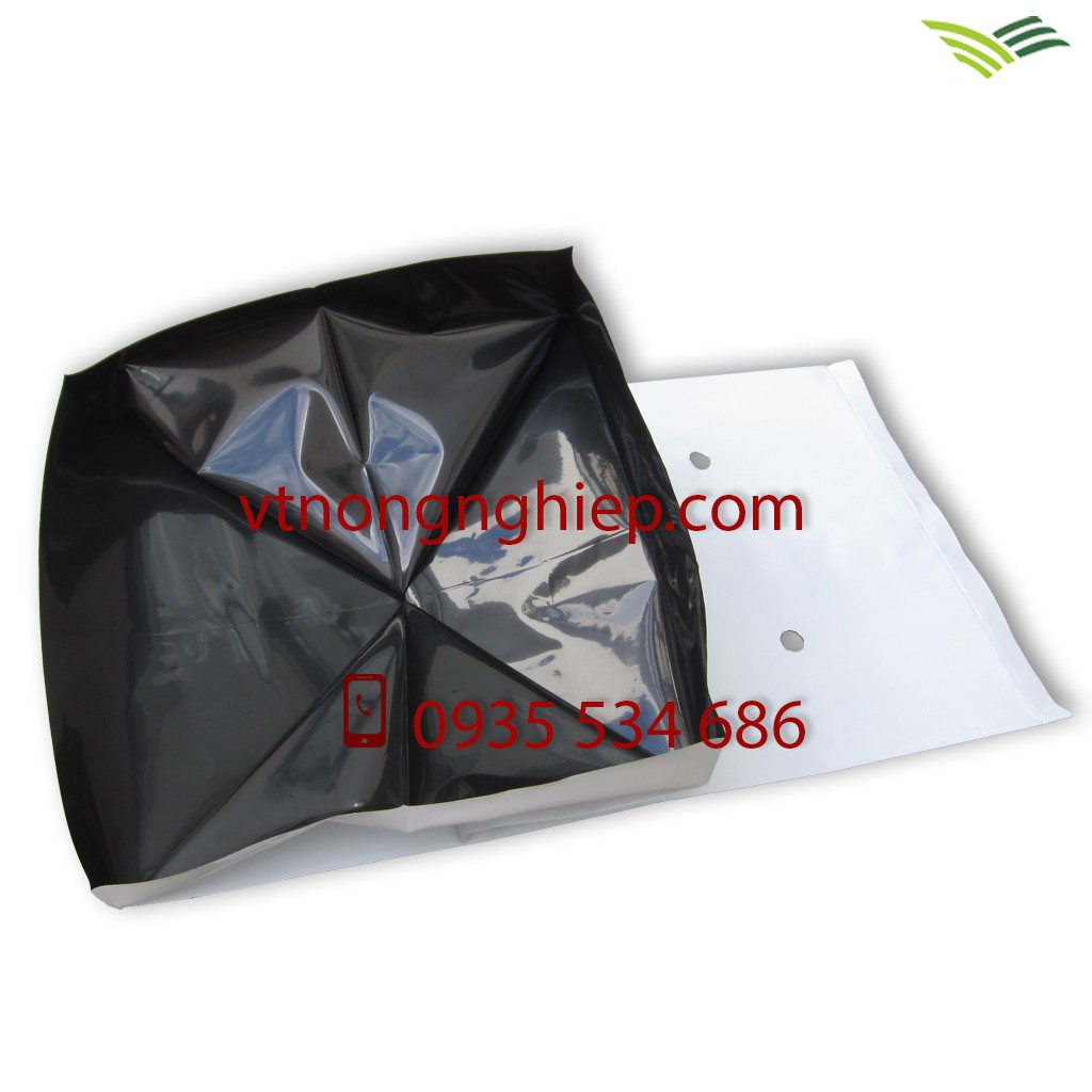 1kg Túi trồng cây 2 lớp trắng đen, miệng vuông 20x20, đường kính 20cm cao 40cm, dùng trồng dưa lưới, cà chua..