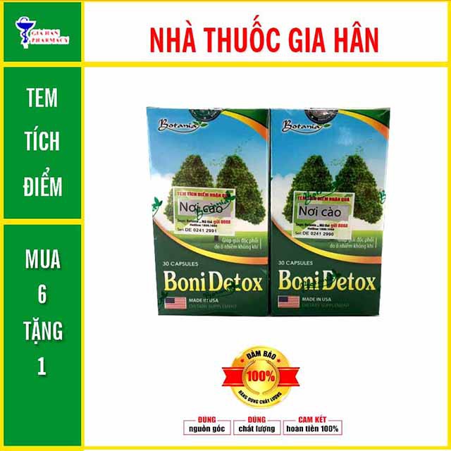 Viên Uống BoniDetox - Giúp Giải độc Phổi, Phòng Ngừa Ung Thư Phổi Hộp 30 Viên