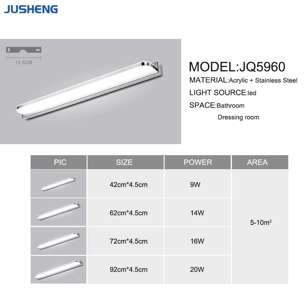 Đèn LED gắn tường Sm JUSHENG màu trắng đen 5960-R