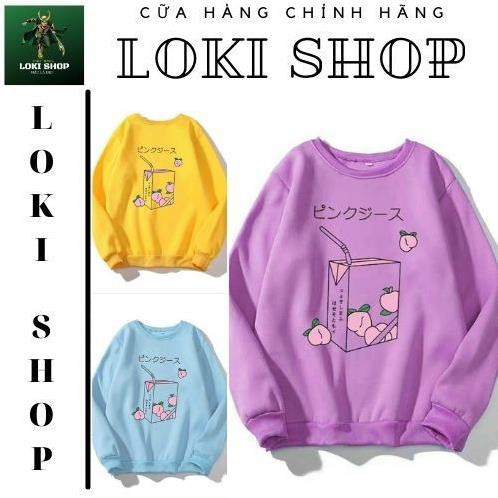 Áo Sweater chống nắng Dành Cho Nam Cho Nữ LOKI SHOP Không Có Mũ Chất Nỉ Form rộng in hình Hộp Sữa Unisex ༴