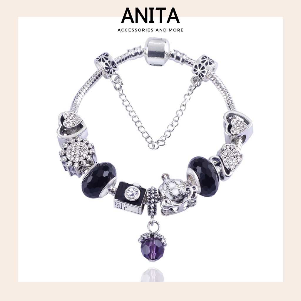 Vòng charm Anita - [12 MẪU] Vòng tay charm S925 cao cấp phối hạt pha lê nhiều màu sắc C068 | BigBuy360 - bigbuy360.vn
