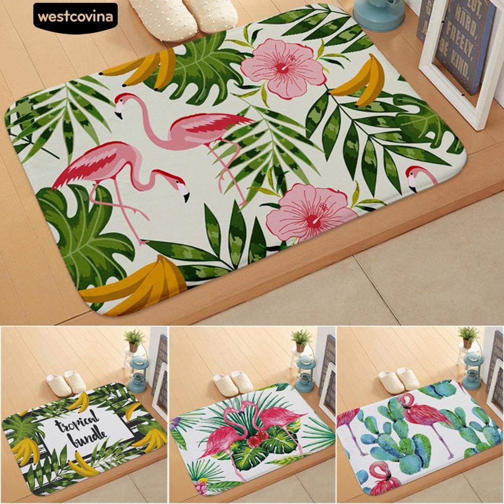 Thảm Chùi Chân Chống Trượt In Hình Chim Hồng Hạc Dễ Thương