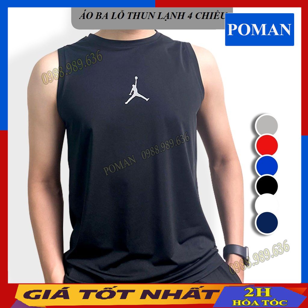 Áo ba lỗ nam thể thao nam thun lạnh, áo ba lỗ mặc nhà chơi thể thao chất thun co dãn siêu mát lạnh A3L02 - POMAN