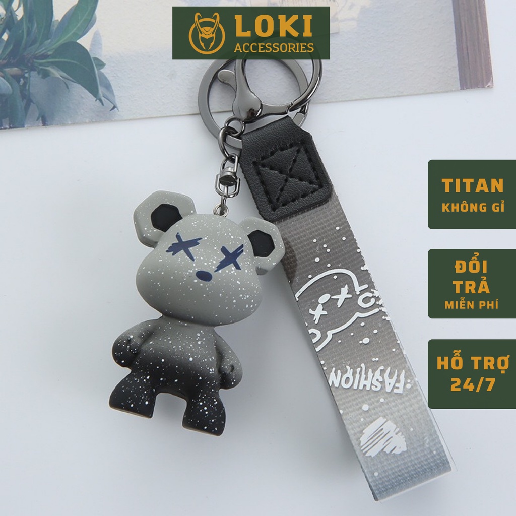 Móc khóa Loki Accesories màu đen xám cao cấp chết liệu nhựa cao su siêu bền - Móc Khóa BearX