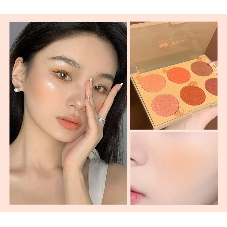 [Hàng mới về] Bảng phấn má hồng XIYUAN 6 màu sắc đa năng thời trang dành cho trang điểm | BigBuy360 - bigbuy360.vn