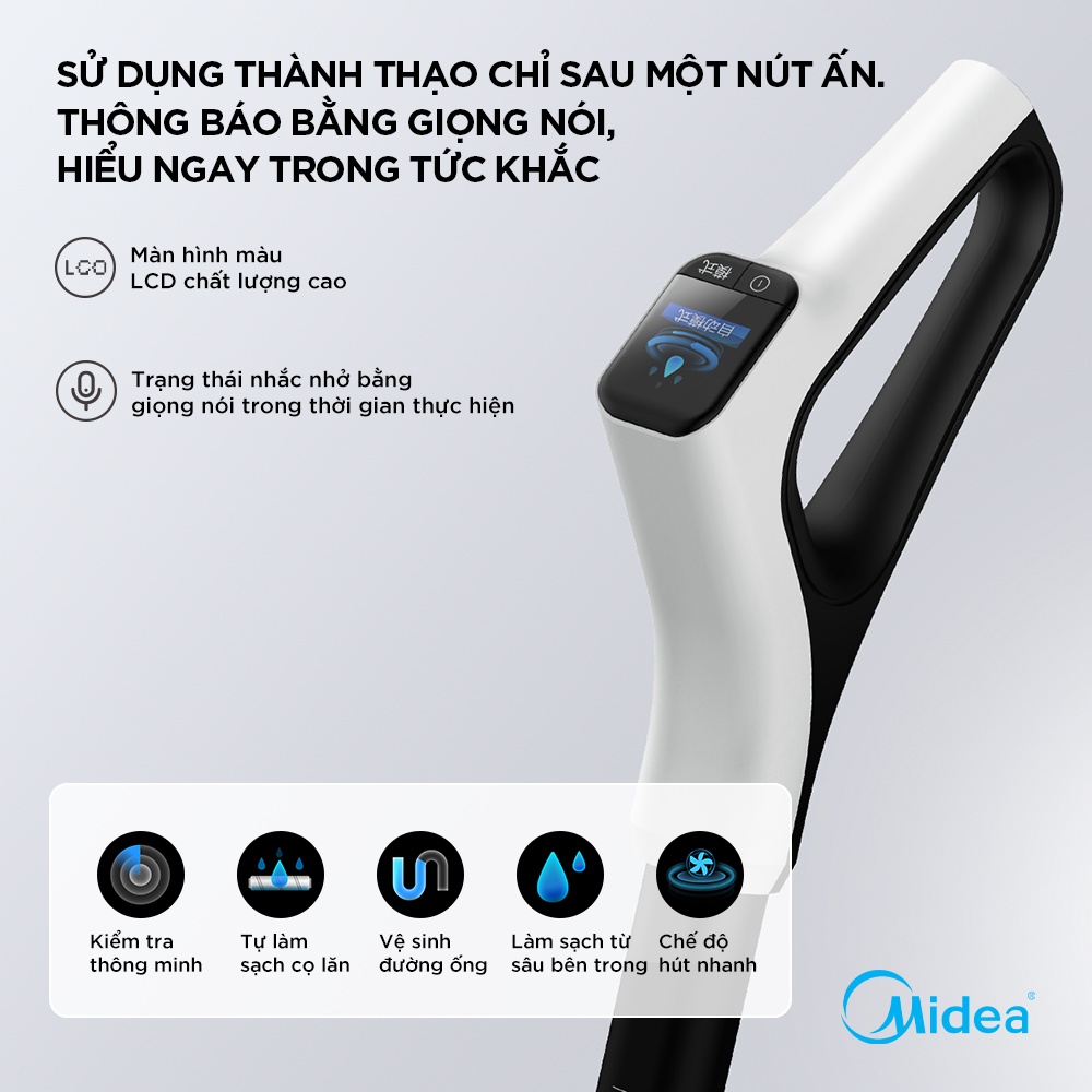 Máy hút bụi lau sàn thông minh 3 trong 1 MIDEA X8 150W - Hàng chính hãng bảo hành điện tử 1 năm