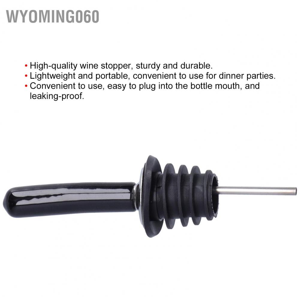 Wyoming060 Stainless Steel Wine Pourer Portable Food Grade TPE Stopper for Home Restaurant