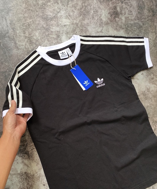 (Hàng xuất xịn) Áo das đen 3 sọc kinh điển CLFN 3-Stripes (Form unisex NAM &amp; NỬ)