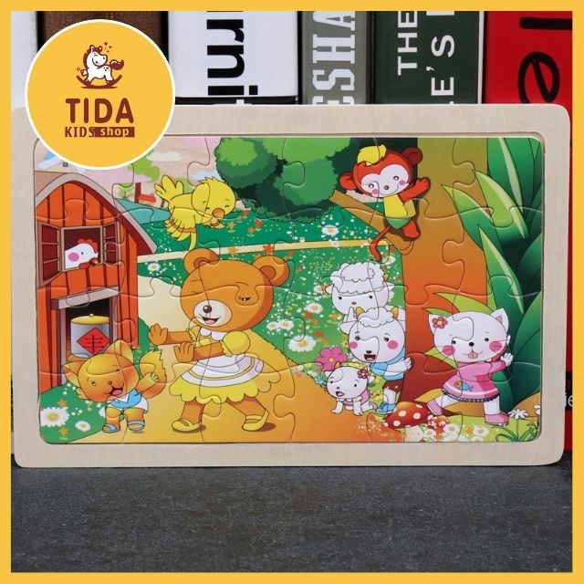 [Nhiều mẫu] Tranh Ghép Hình 24 Mảnh 23x15cm Cho Bé Giá Tốt, Đồ Chơi Gỗ TIDA KIDS SHOP