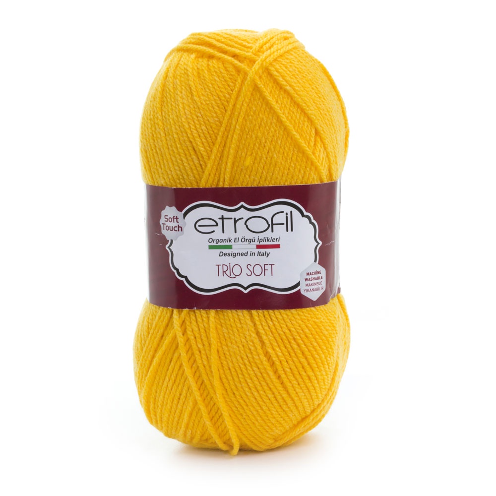 Cuộn len sợi giặt máy , len acrylic mềm xốp Etrofil Trio Soft Yarn