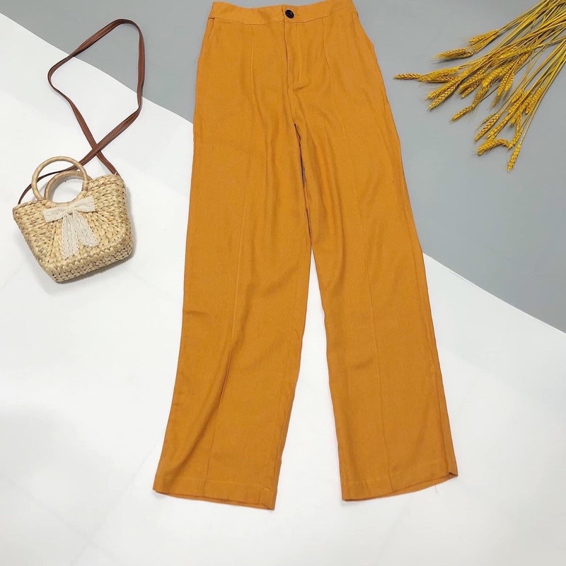Quần linen ống rộng hack chân siêu đẹp