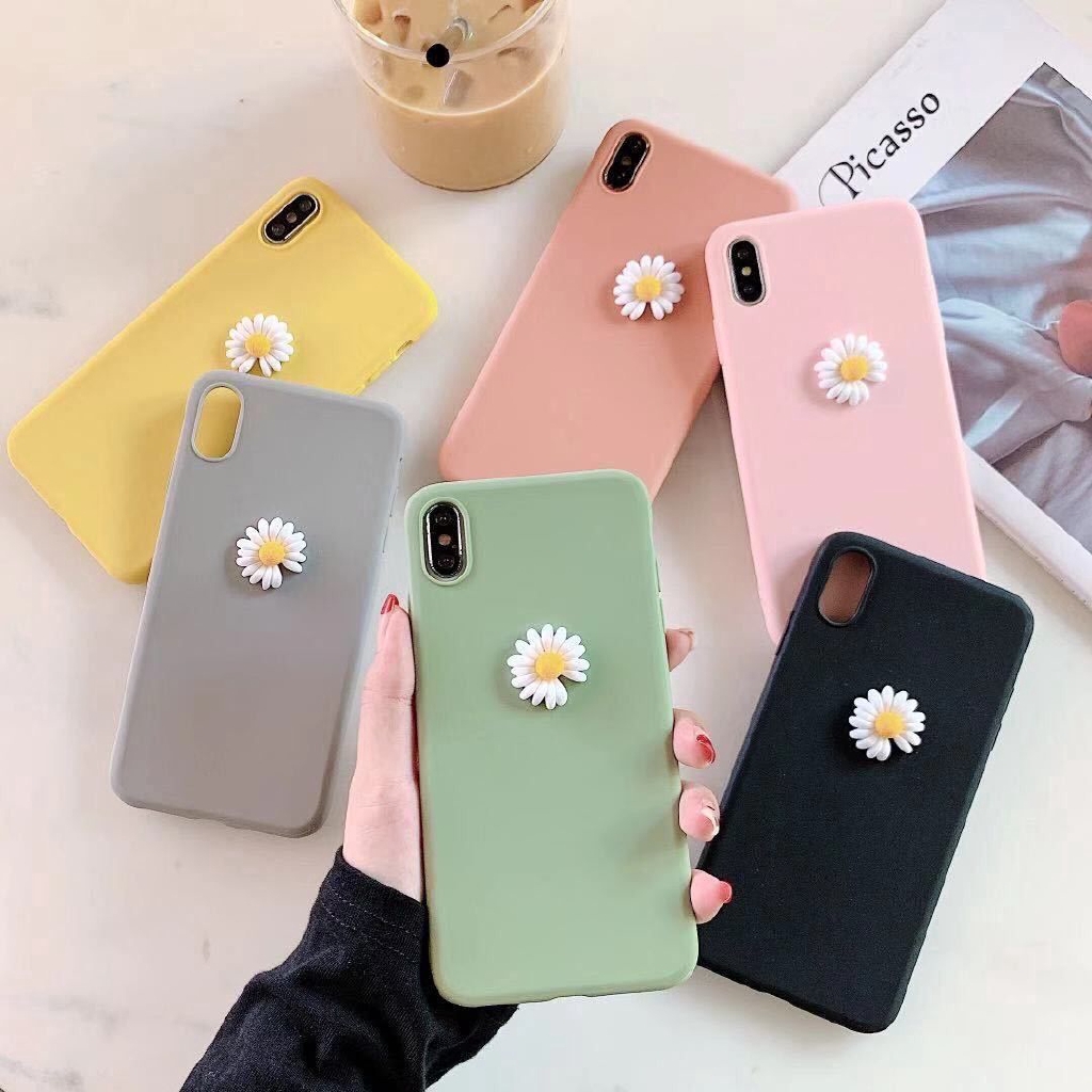 Ốp điện thoại mềm họa tiết hoa cúc mùa hè dễ thương cho Samsung Galaxy A7 2018 A750 A5 2016 A6 A8 A9 2018 A920 A9S