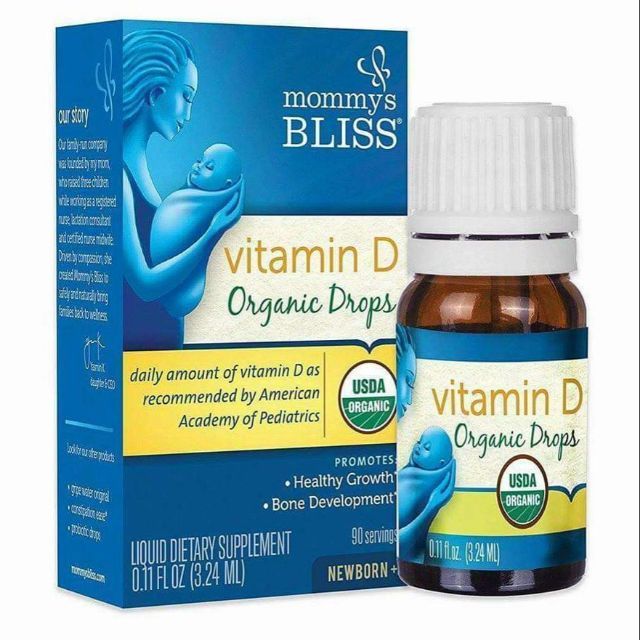 Vitamin D hữu cơ Mommy Bliss Organic Mỹ 90 giọt